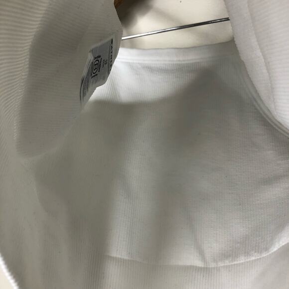 Athleta Aurora Seamless Ribbed Crop Racerback Tank Top White High Neck xs - Picture 3 of 6